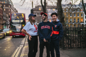 Students standing together in London