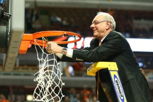 Jim Boeheim cutting down net